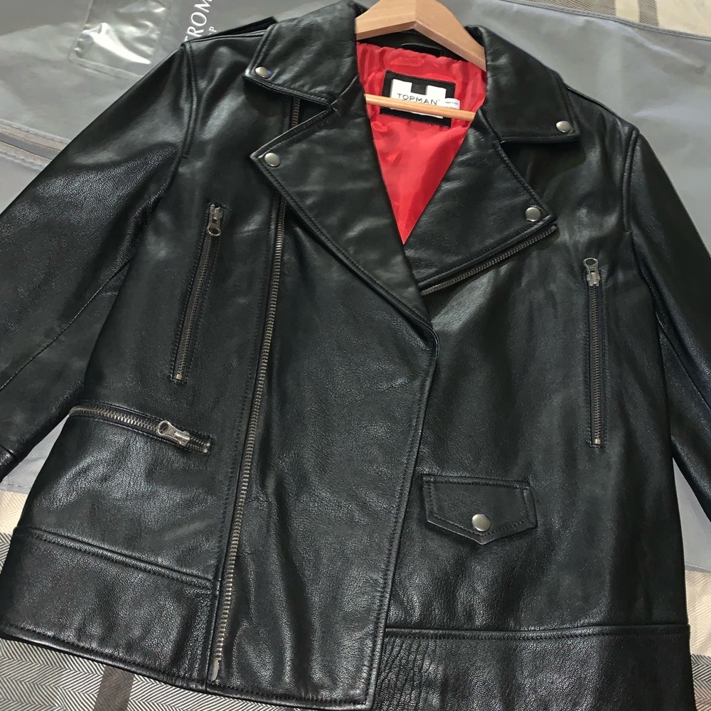 TOPMAN classic fit leather jacket - Picture 2 of 5